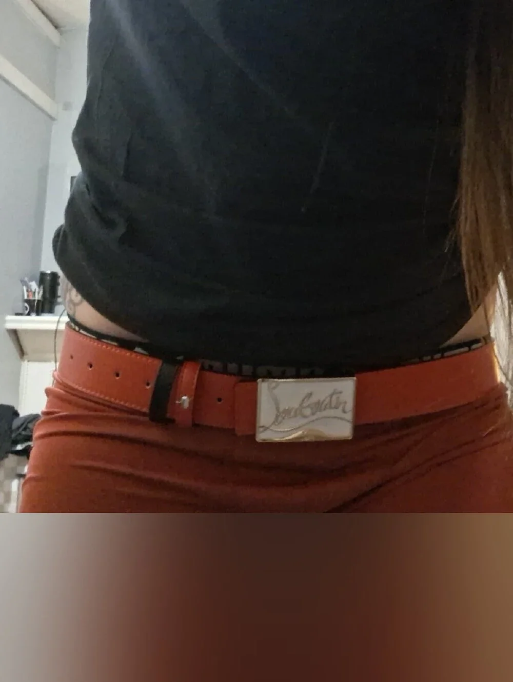 Christian #Louboutin #Mens Ricky Leather Belt Sz 42 Fits 28-42 Brand New
